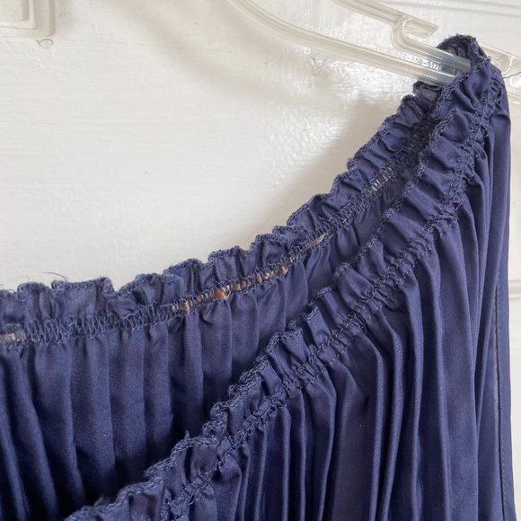 Rachel Comey Dress Long Maxi Silk Navy Blue Mini Pleats Formal Gown 4 - Picture 11 of 13